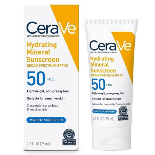 100% Original ! Cerave Hydrating Mineral Sunscreen Spf 100 Ml – Cerave Hydrating Sun Block | Best Skin Care Sunscreen