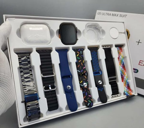 I20 Ultra Smart Watch With Earbuds And 7 Straps
