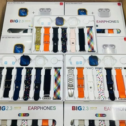 I20 Ultra Smart Watch With Earbuds And 7 Straps