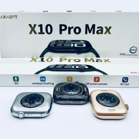 X10 Pro Max Smart Watch – 2025 Ultra Slim Smartwatch With Bluetooth Calling, Water Proof  With Box